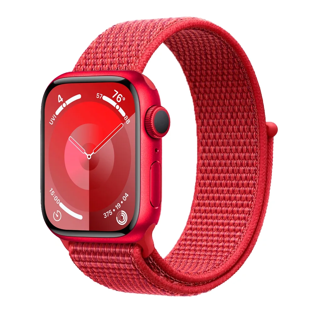 Умные часы Apple Watch Series 9 GPS, 41mm, Aluminium Case with Sport Loop, Red (Красный)