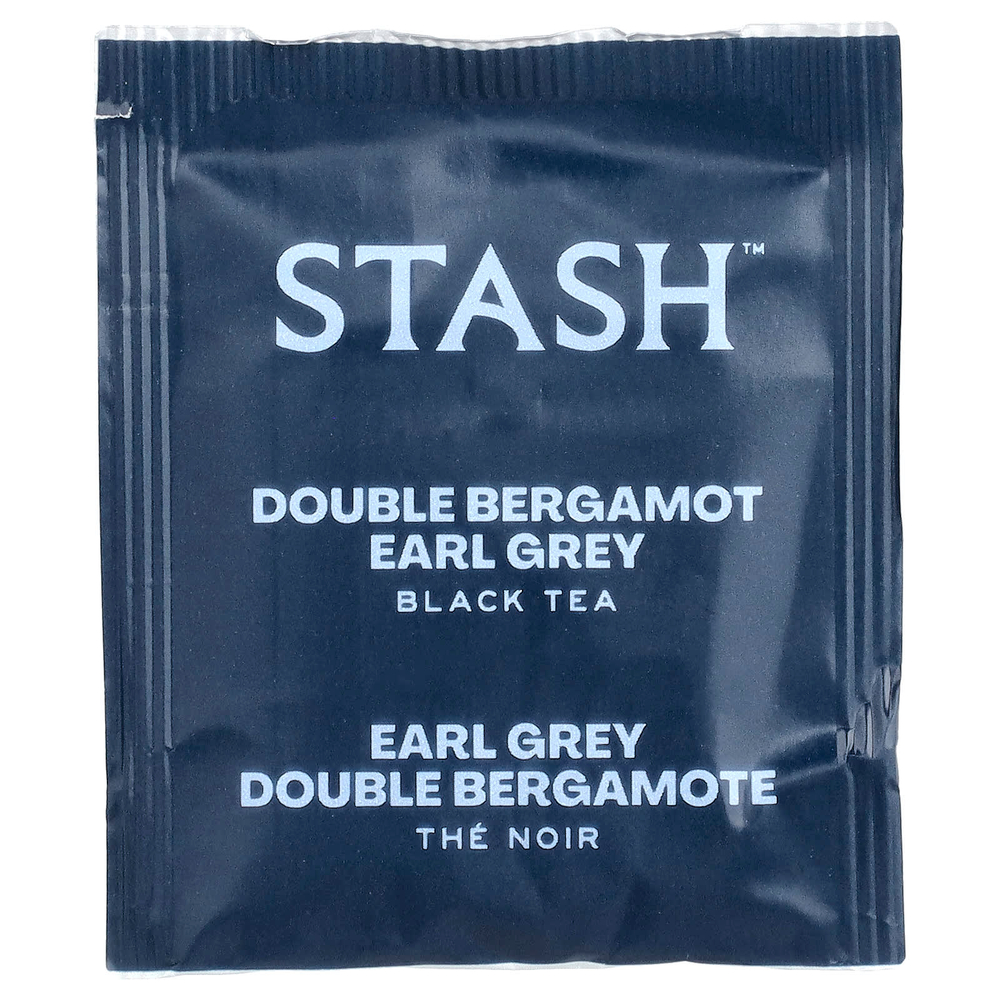 Stash Tea, черный чай, двойной бергамот, бергамот, 18 чайных пакетиков, 33 г (1,1 унции)