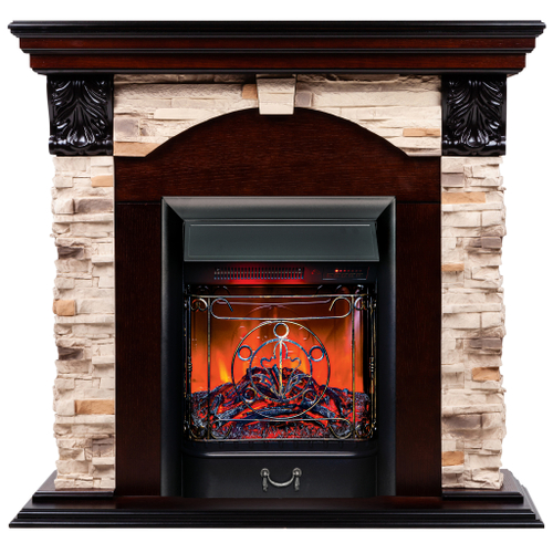 Каминокомплект Real Flame Dublin Rock AO с очагом Majestic Lux Black RC