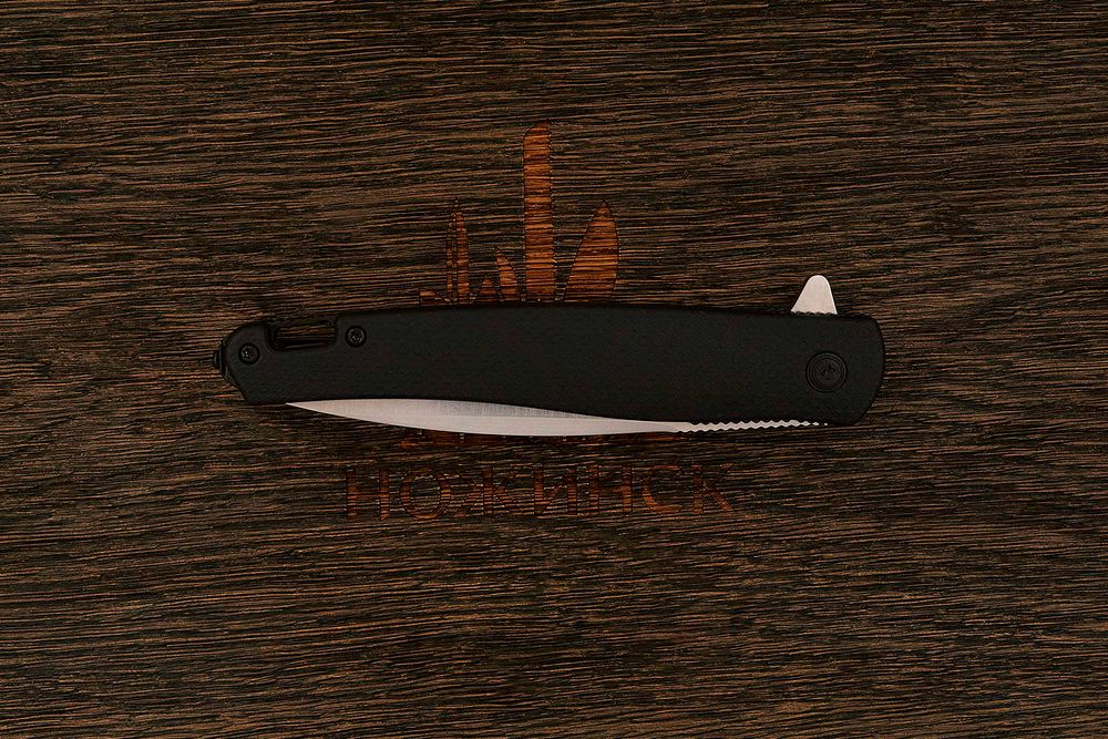 Нож складной Kizlyar Supreme Hussar, клинок 96мм, сталь VG-10, рукоять термопластик черный