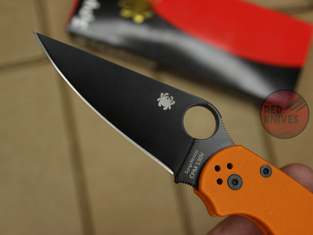 Spyderco Paramilitary 2 Orange-Black (Реплика) Уценка (нет шарика дэтенда)
