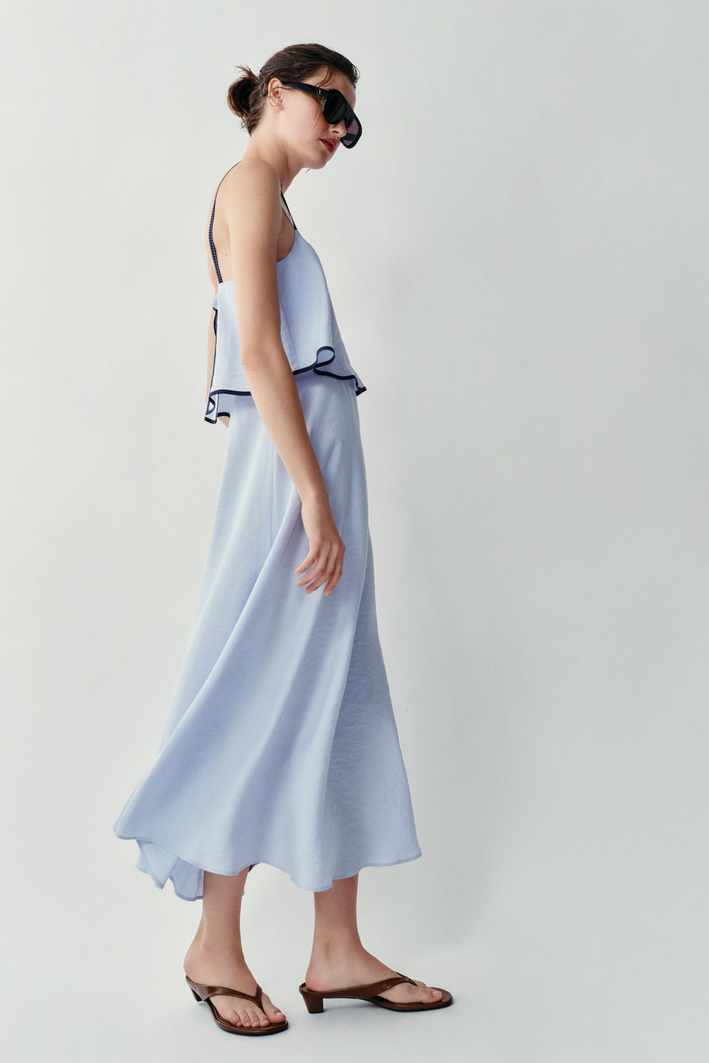 КОМБИНИРОВАННОЕ ПЛАТЬЕ МИДИ — ZARA
