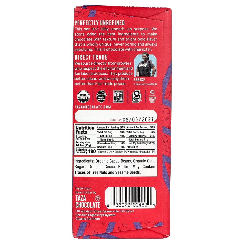 Taza Chocolate, Deliciously Dark, 70% Dark Chocolate, 2.5 oz (70 g)