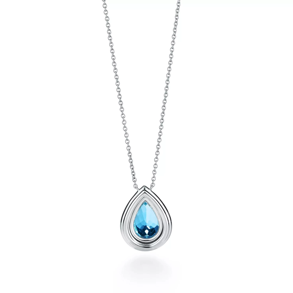 Подвеска из платины с бриллиантами и аквамарином, Tiffany 💠 Soleste - Единственная в наличии