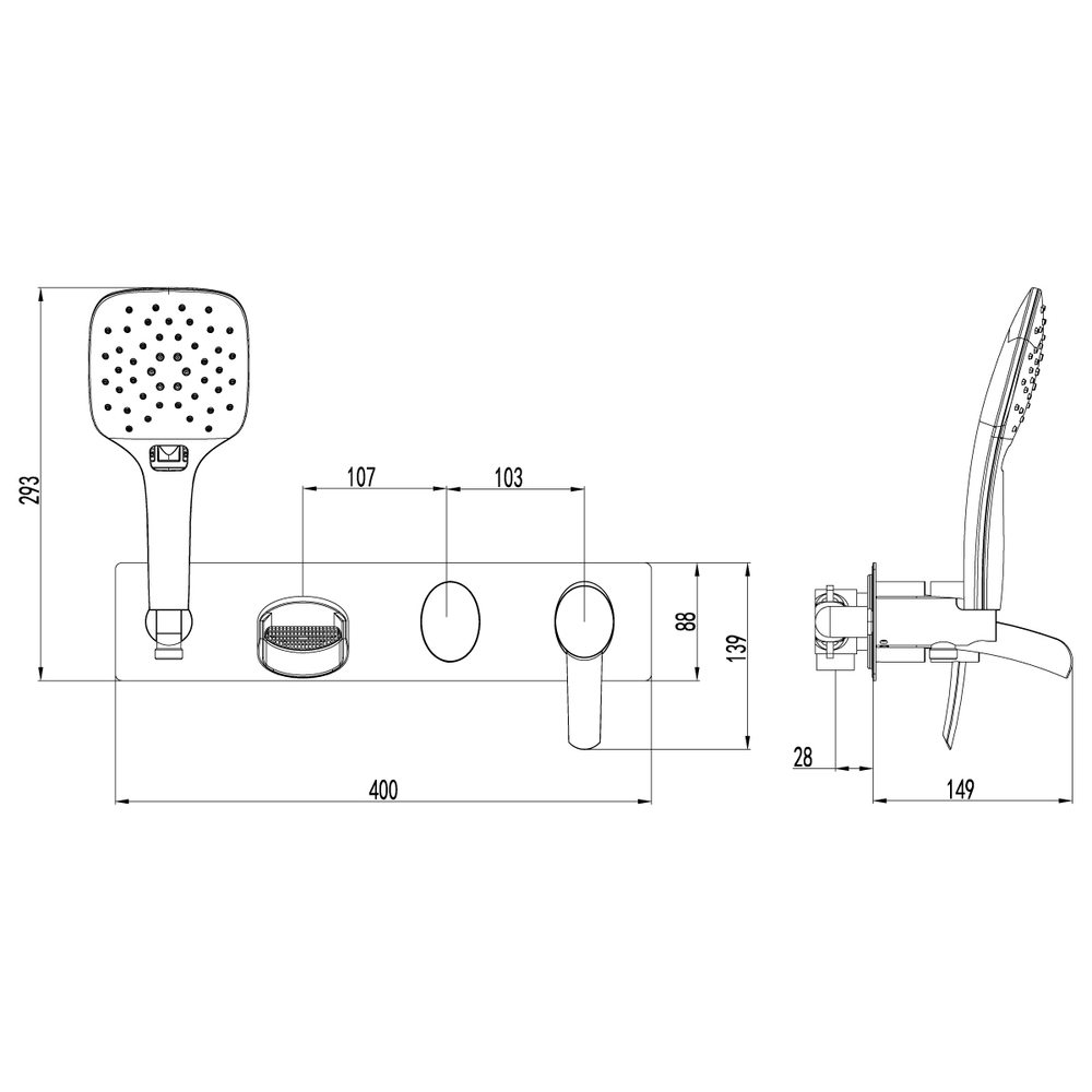 Смеситель для ванны с душем Lemark Atlantiss (LM3224C)