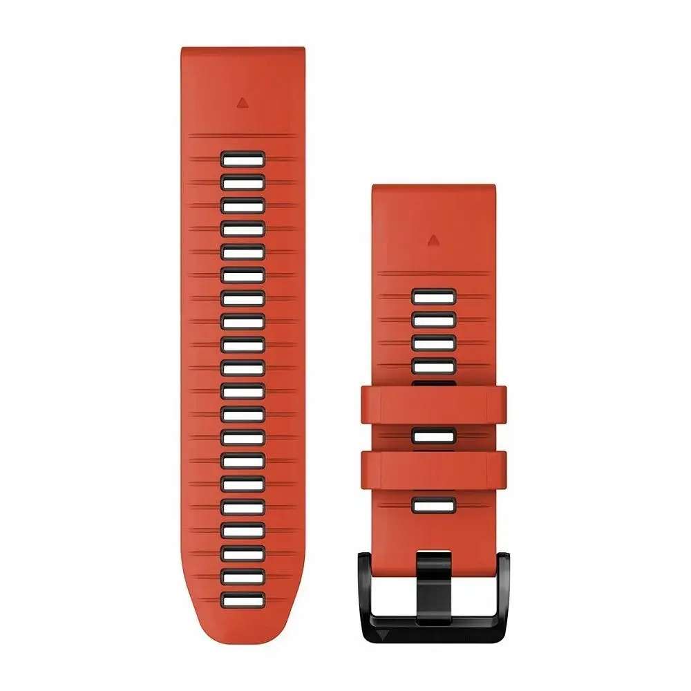 QuickFit 26mm flame red/ graphite Silicone watch band