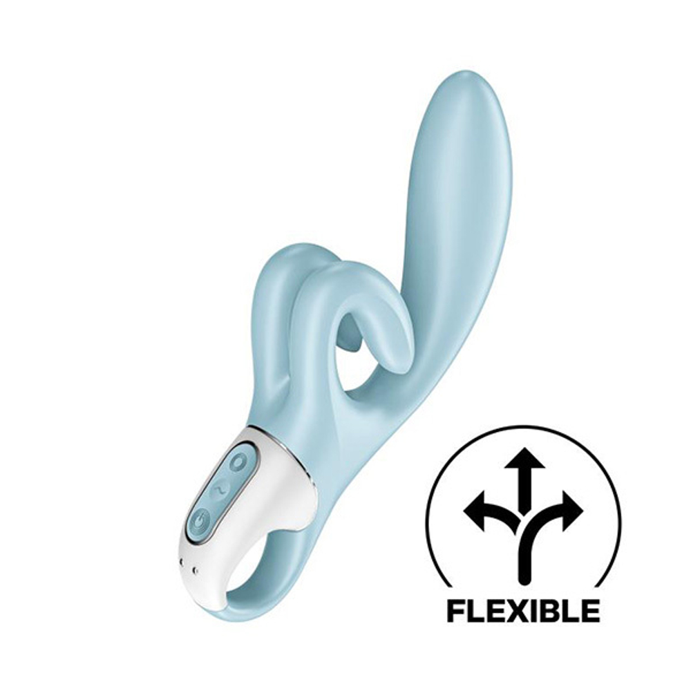 Голубой вибратор-кролик 21,2см Satisfyer Touch me