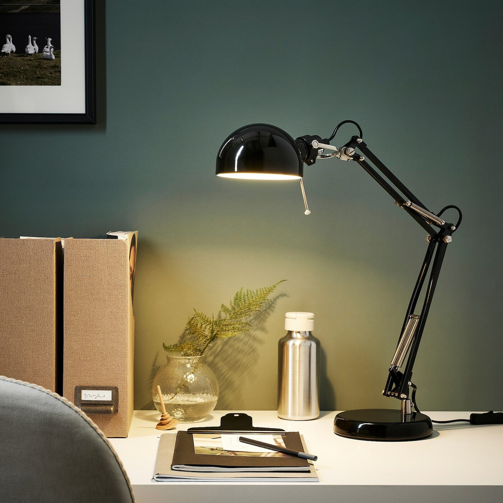 IKEA FORSÅ  (ИКЕА ФОРСÅ)  -  Настольная лампа, черная