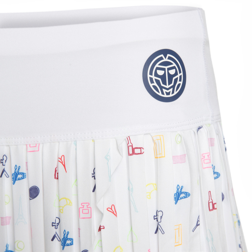 Женская теннисная юбка BIDI BADU Inaya Tech Plissee Skirt Women - White, Multicoloured
