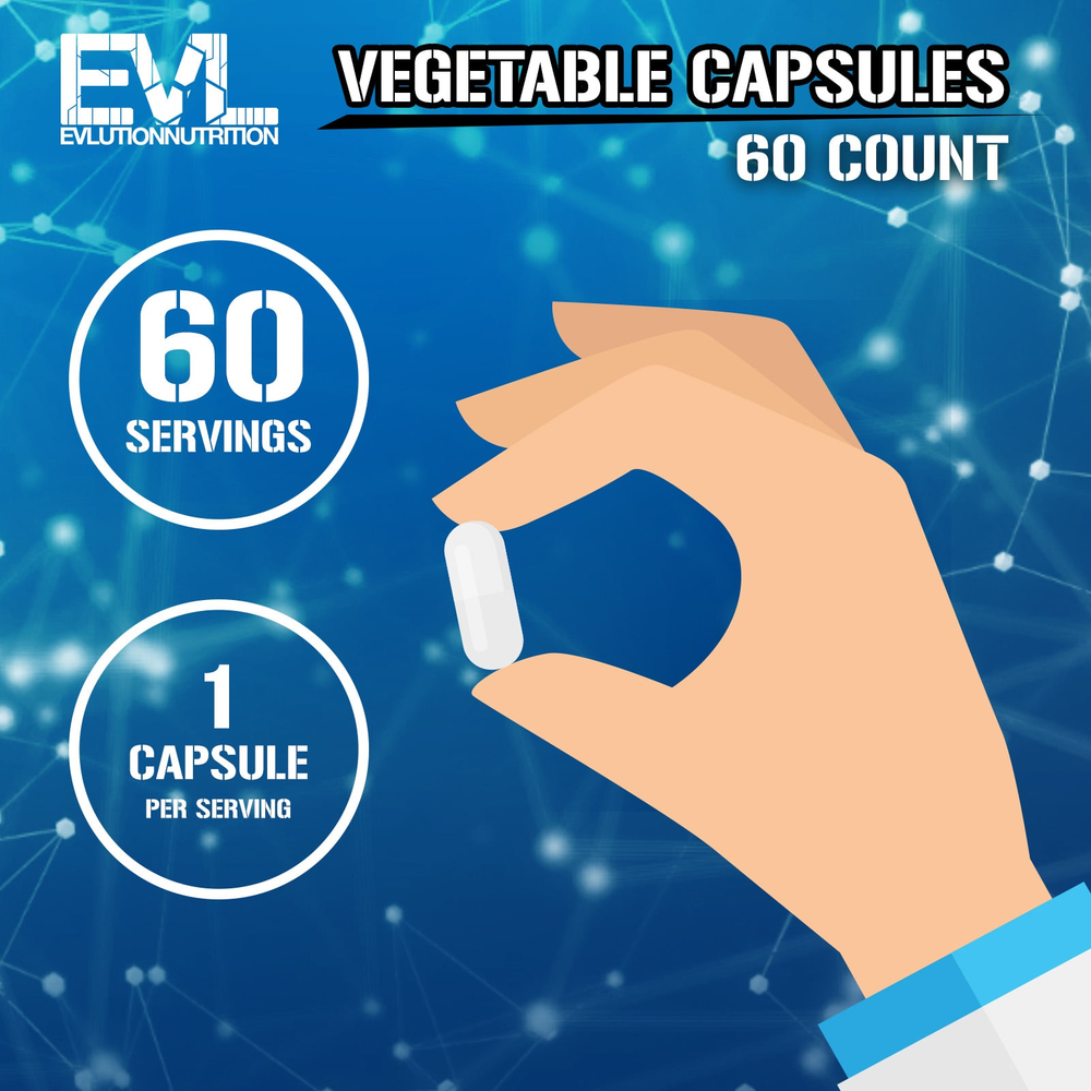 EVLution Nutrition, 100% якорцы, 650 мг, 60 растительных капсул