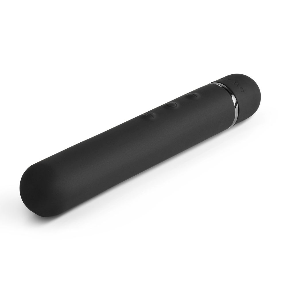 Силиконовый мини-вибратор класса люкс Le Wand Baton темный  хром