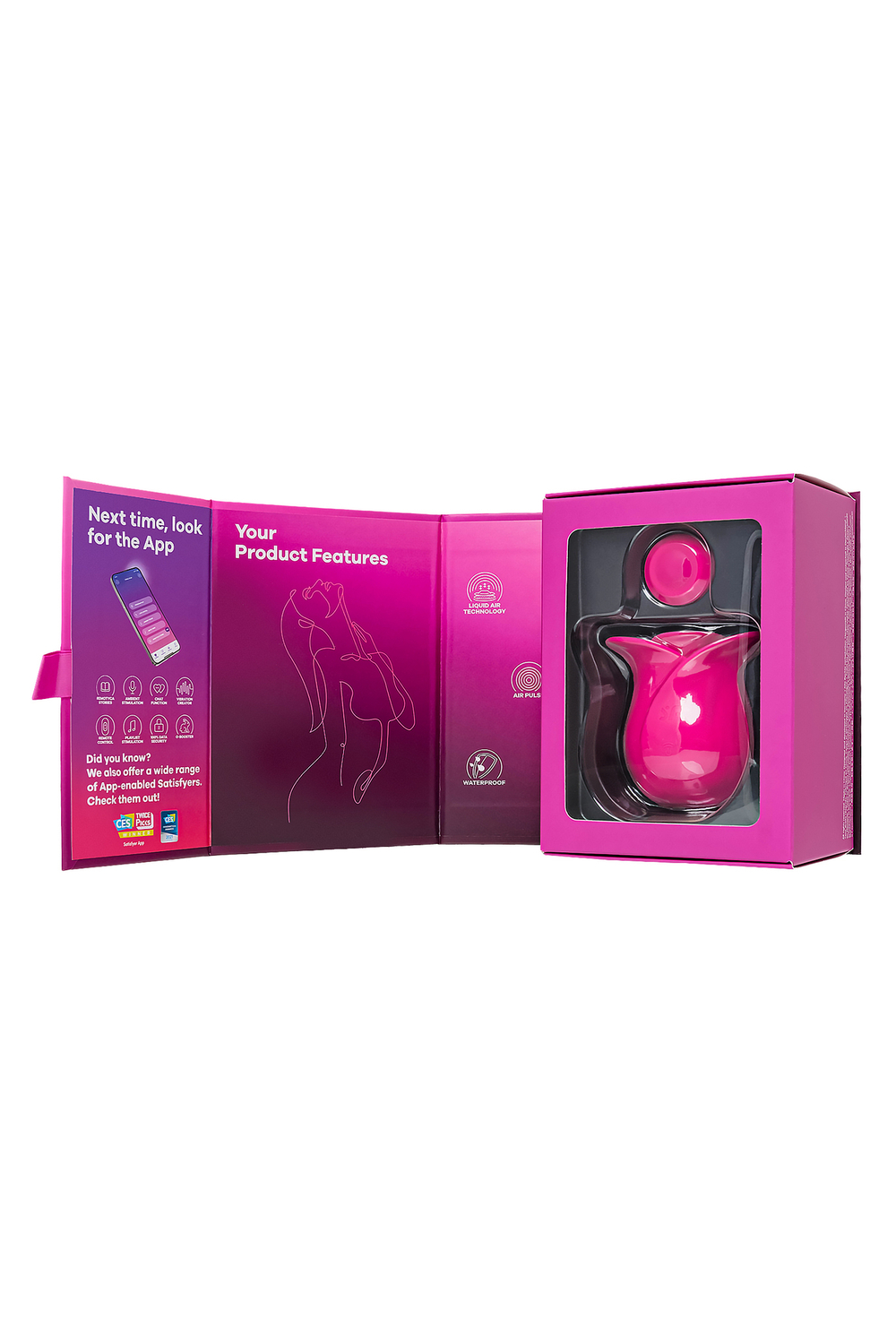 Вакуум-волновой стимулятор клитора Satisfyer Pro 2 Modern Blossom, бордовый