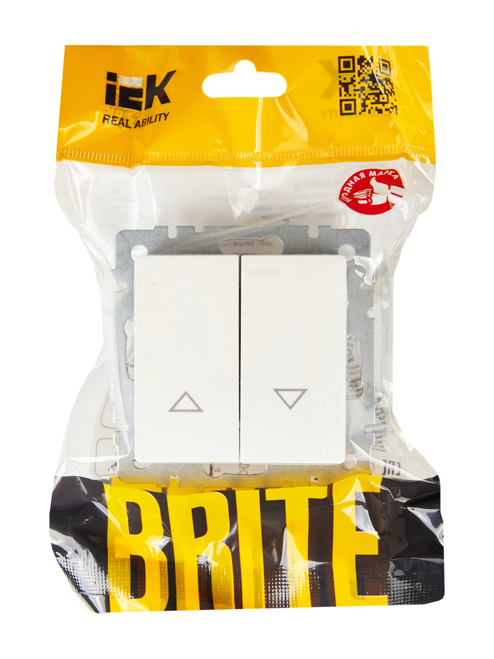 BRITE Выключатель жалюзи 10А ВС10-1-5-БрБ белый IEK