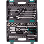 Набор инструментов, 1/2", 1/4", CrV, 82 предм.// STELS 14105
