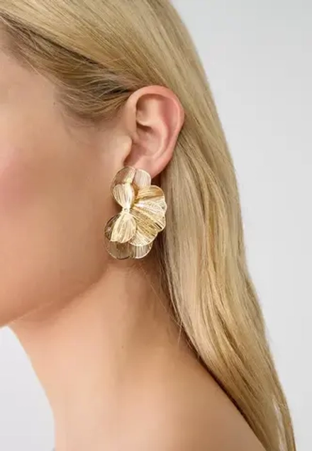 STRADIVARIUS Серьги-веера в виде цветов, золотой