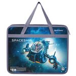 Папка на молнии с ручками BRAUBERG А4, 1 отделение, пластик, ширина 80 мм, "Space trip", 270871