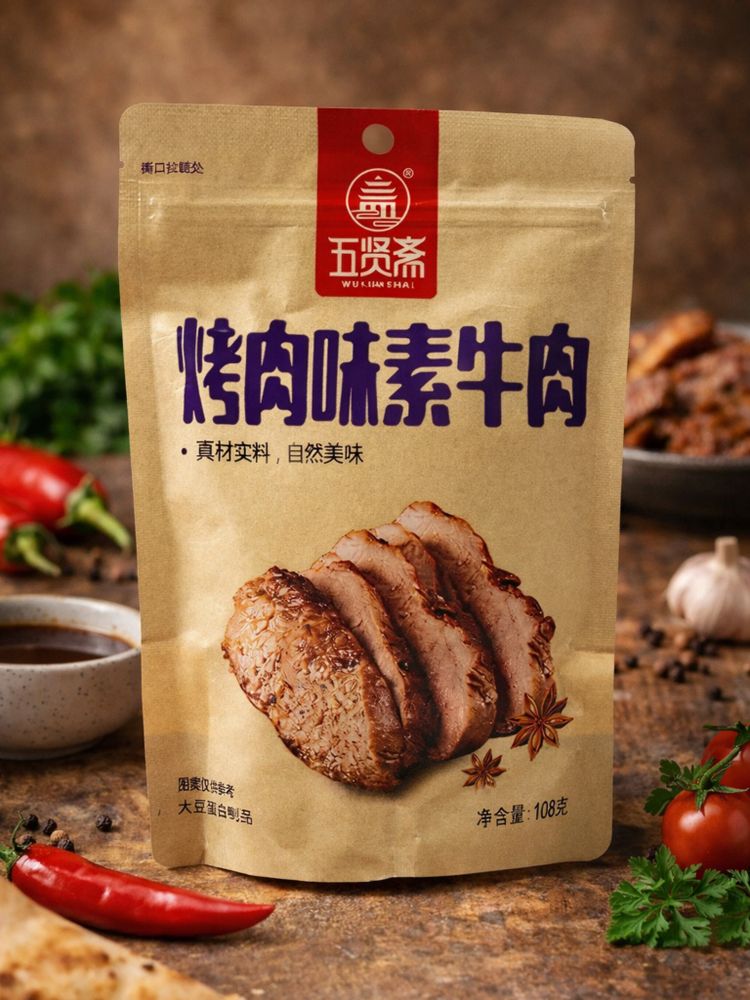 Мясо соевое Wuxianzhai со вкусом барбекю 108 г x 4 шт
