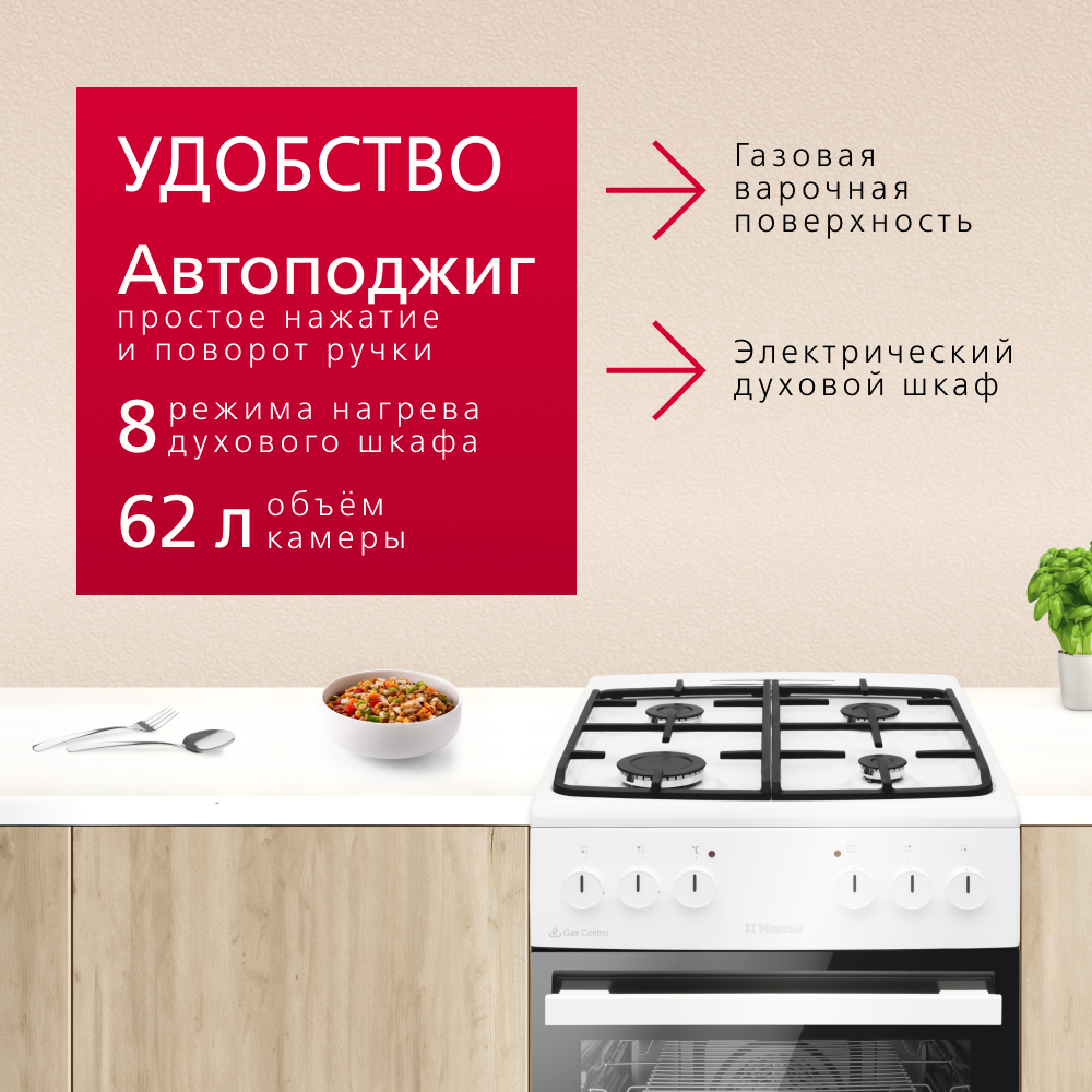 Комбинированная плита Hansa FCMW58023