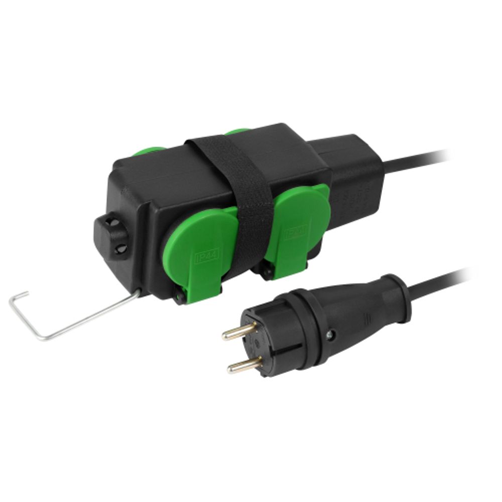 Удлинитель силовой ЭРА GREEN LINE UDL-KG-2x2,5m-10m-IP44 с крышками 4 розетки 10м КГ 2x2.5мм2 IP44 | Электротовары