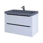 Тумба с раковиной для ванной Uperwood Tanos-Classic Quartz 80 см, белая графит/бетон