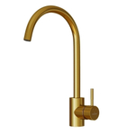 Смеситель для кухни 35k MIXLINE МЛНС-0303З (MLSS-0303G) трубчатый излив, п/гайку ЗОЛОТО