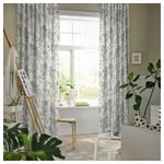 Комплект штор IKEA PUSSMUN (ПУССМУН), Белый с рисунком, 145х250 см, 2 шт