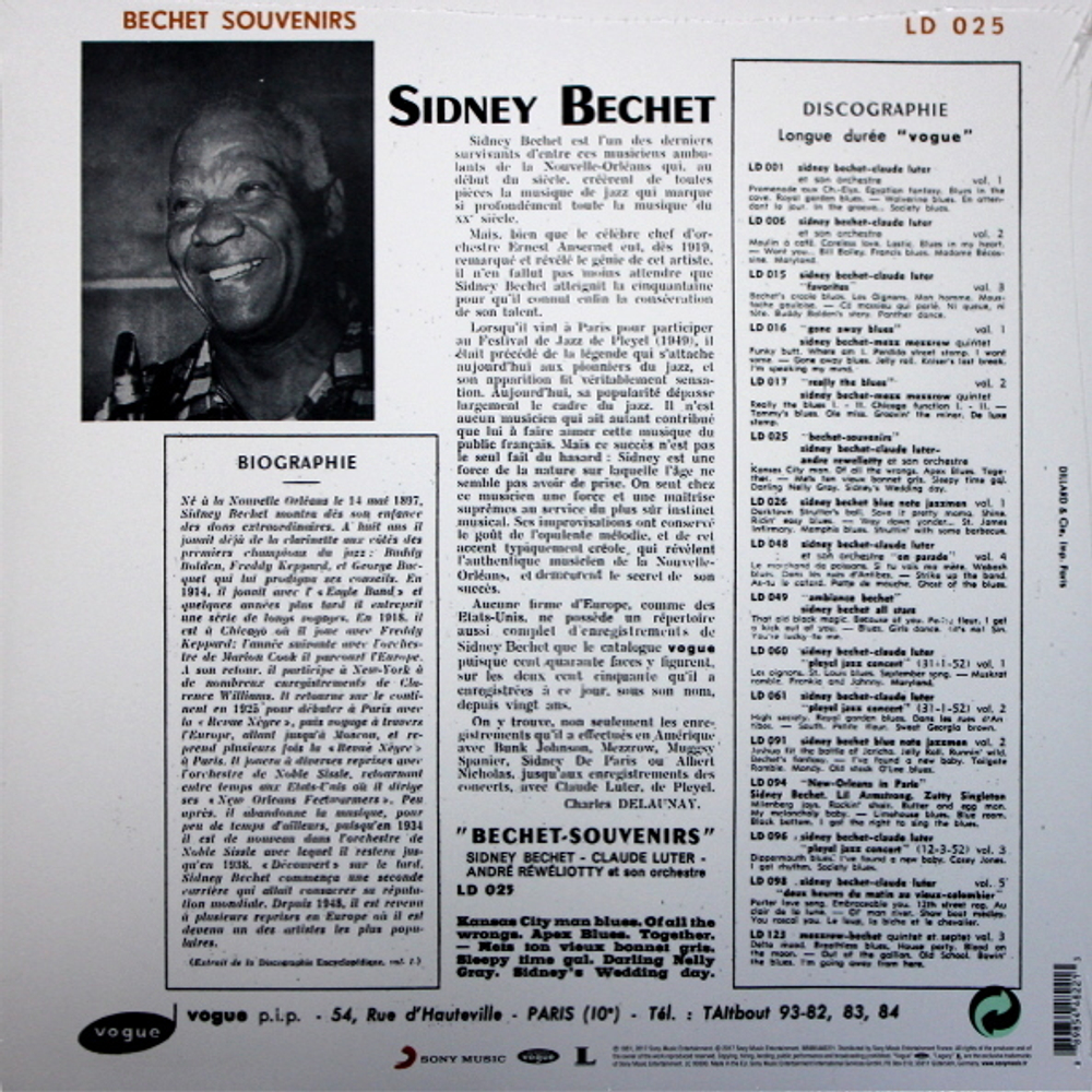 Sidney Bechet / Bechet Souvenirs (Coloured Vinyl)(LP)