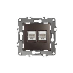 Розетка ЭРА Серия 12 12-3108-13 информационная двойная 2XRJ45 IP20 бронза | Эра 12