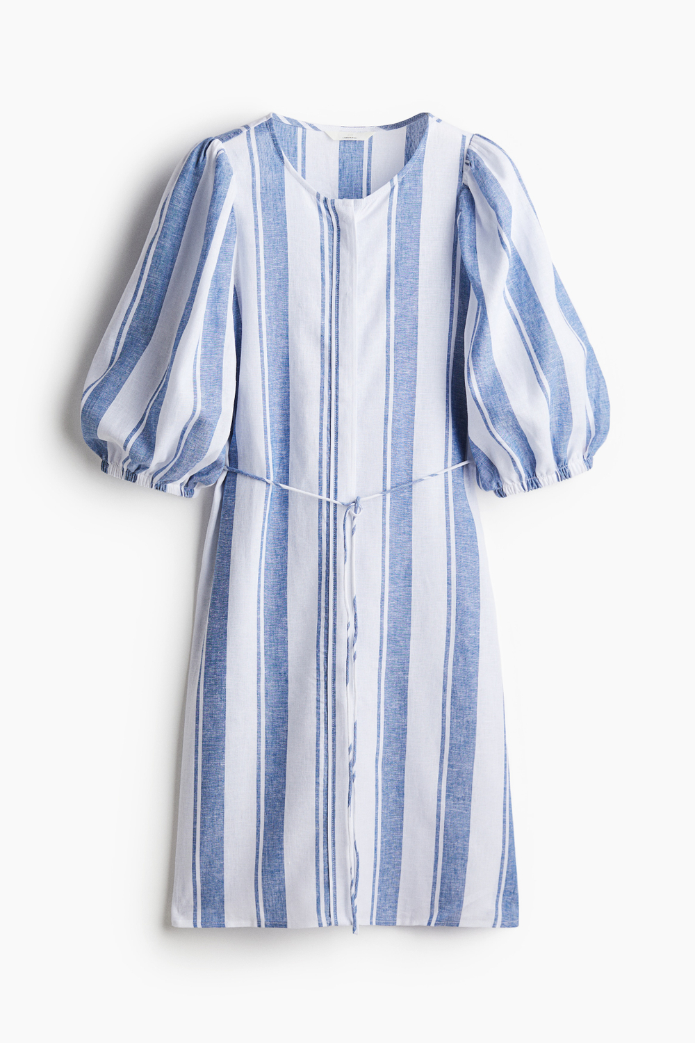 Платье из смеси со льном с поясом - H&M