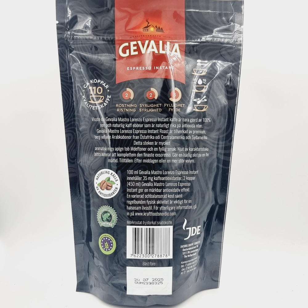 Кофе растворимый Gevalia Mastro Lorenzo Espresso Instant Aroma Oro 200 г (из Финляндии)