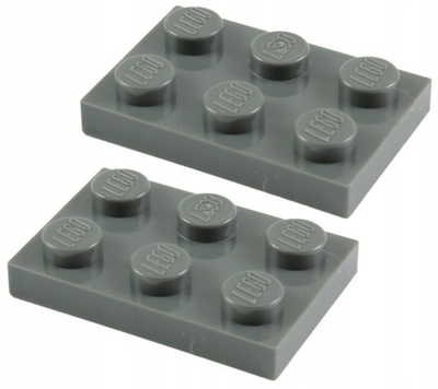 Lego 50шт Плитка 2x3 (темно-серый) 3021 / 4211043