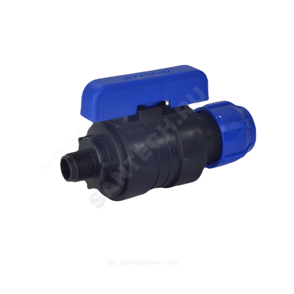 Кран шаровой компрессионный ПЭ Дн 32х1/2" НР Ру16 VALFEX 1210012632012