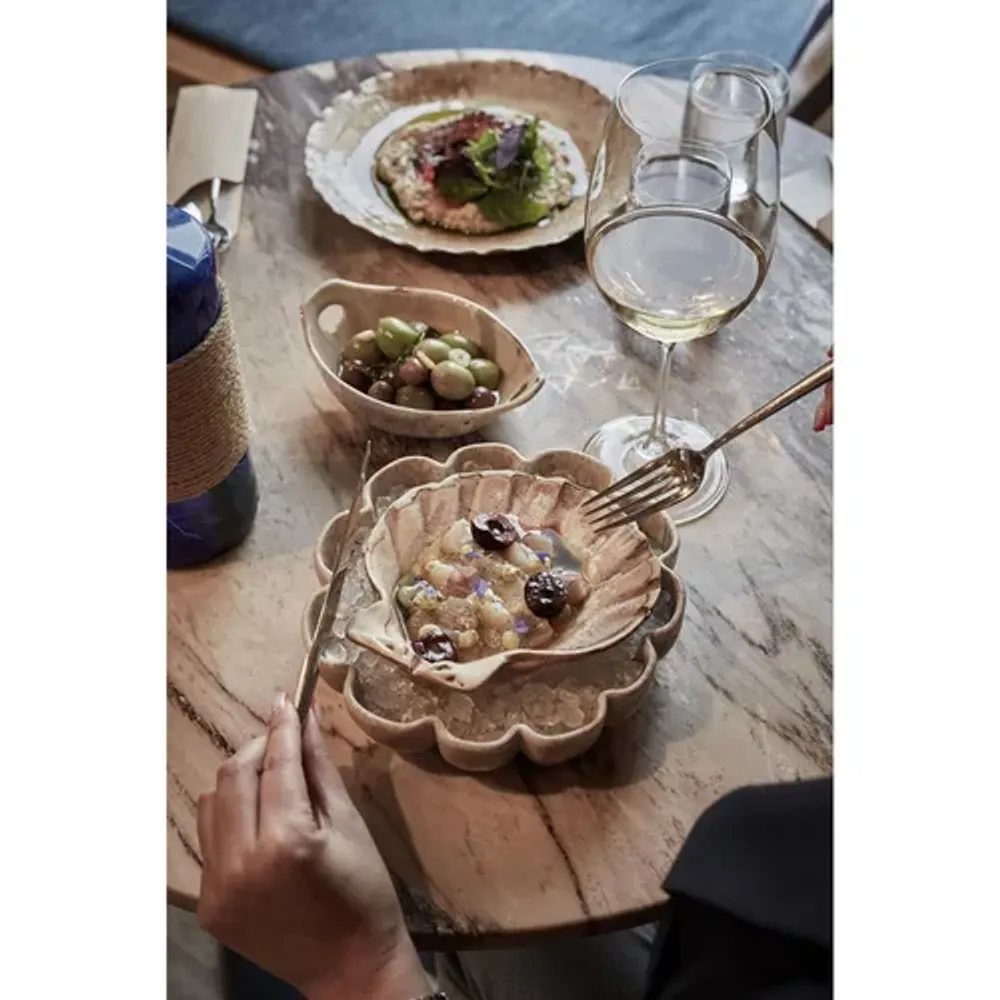 Блюдо овальное 24*12,5 см h5,5 см 210 мл для закусок Pearl Sea Stone с ручками Frutti di Mare [4]