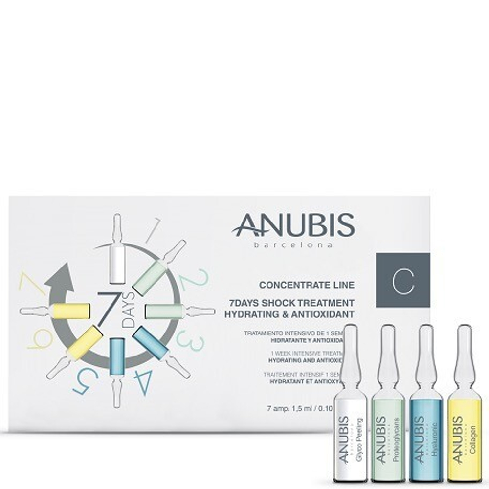 Набор 7 дней шоковая терапия "Увлажнение и Антиоксидант" | Days shock treatment-Hydrating and Antioxidant, 7 х 1,5 мл