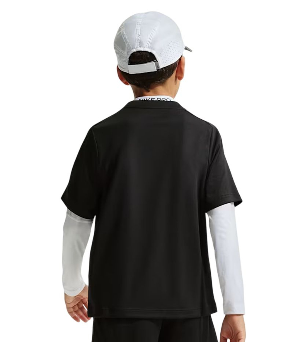 Футболка для мальчика теннисная Nike Boys Dri-FIT Multi Short Sleeve - black