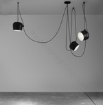 Pendant design lamp  AIM by Flos (3 lampshade ,  Black)