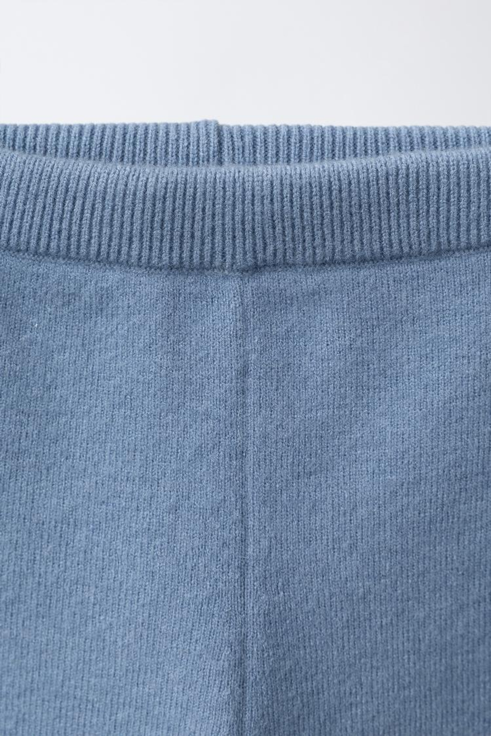 ZARA ТРИКОТАЖНЫЕ ЛЕГИНСЫ С КРУЖЕВОМ, ГОЛУБОЙ
