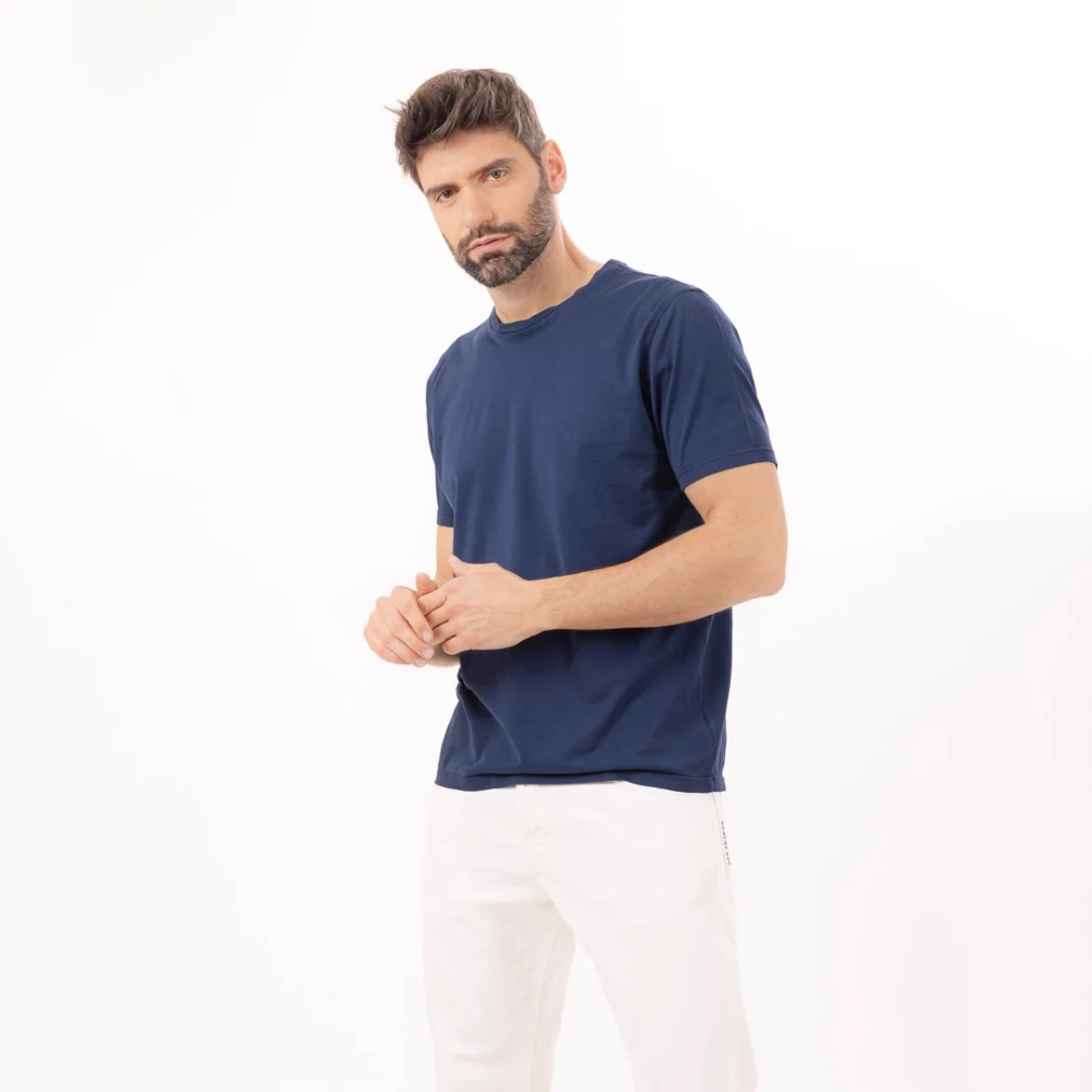 Футболка однотонная Bowery NYC Mako Jersey Mood Indigo