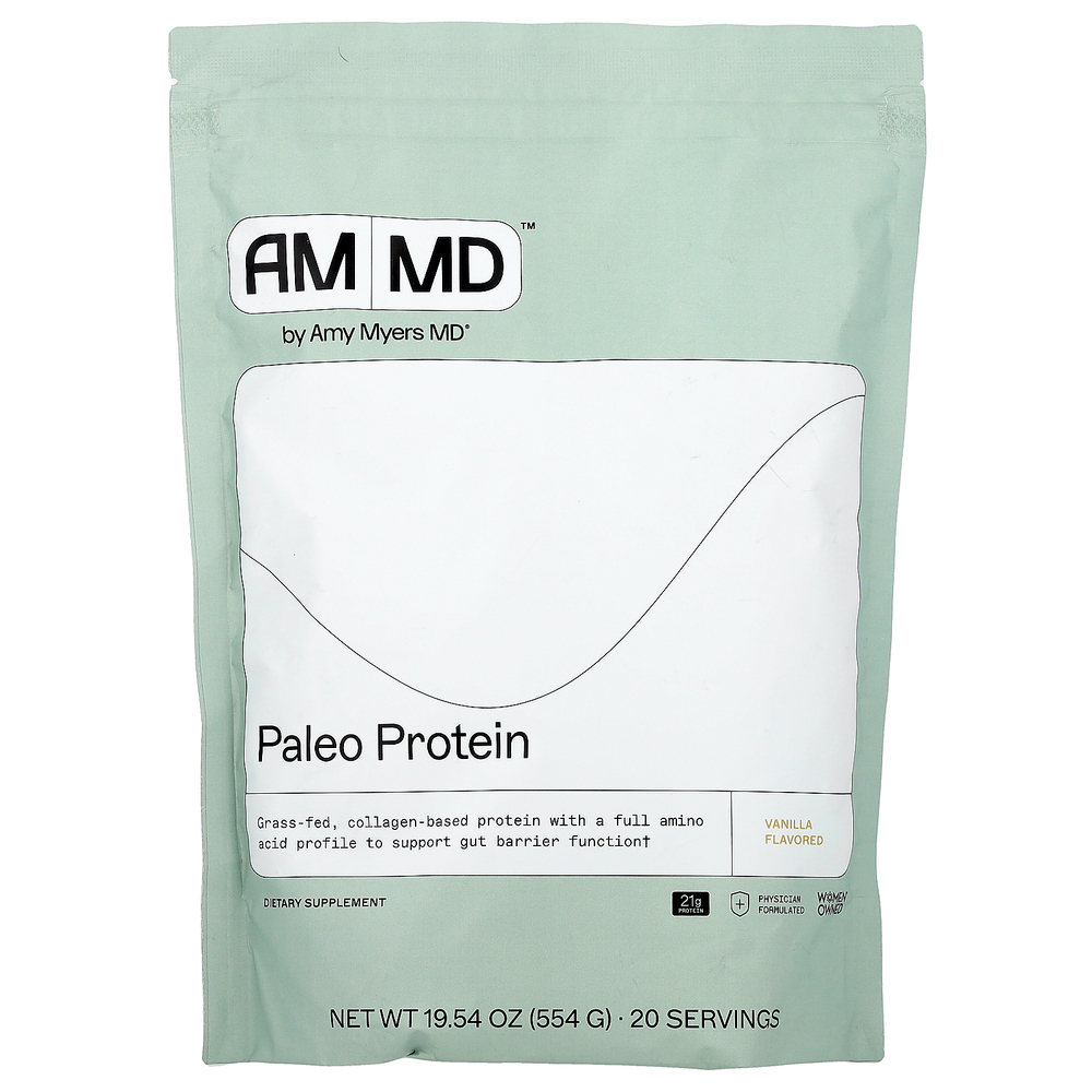Amy Myers MD, Paleo Protein, с ванильным вкусом, 554 г (19,54 унции)