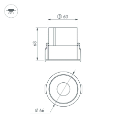 Светильник MS-ATLAS-BUILT-R66-15W Warm3000 (WH-BK, 35 deg, 230V) (Arlight, IP20 Металл, 5 лет) 035455