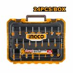 Набор фрез по дереву 24шт, хвостовик 12мм INGCO AKRT24122 INDUSTRIAL