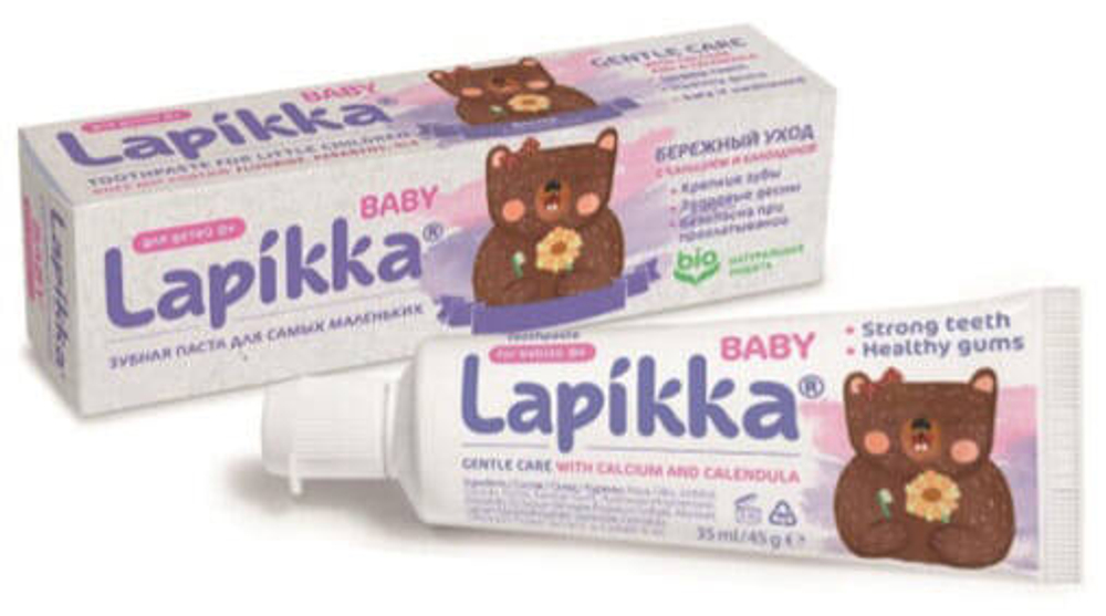 Зубная паста LAPIKKA Baby бережный уход 45 г.