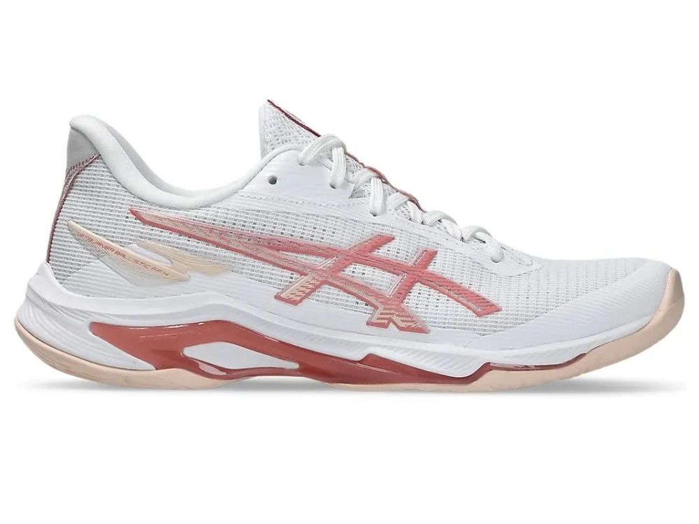Женские кроссовки для бадминтона/сквоша Asics Netburner Ballistic FF 4 - white/rose rough