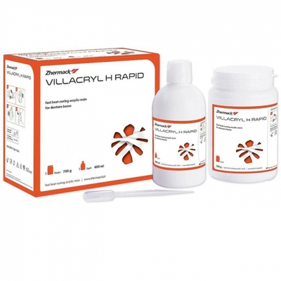 --- Villacryl H Rapid цвет V2 (750гр.+400мл.) Виллакрил Аш Рапид, базисная пластмасса для съемных протезов