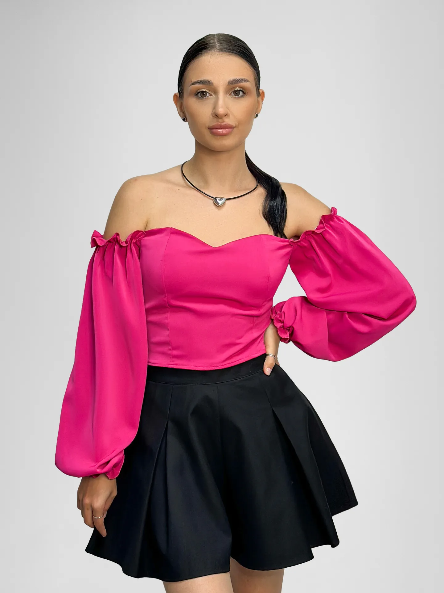 Топ Wish Collection 20121 с чашечками и длинными рукавами на резинке