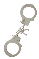 Металлические наручники с ключиками LARGE METAL HANDCUFFS WITH KEYS (Цвет: серебристый)
