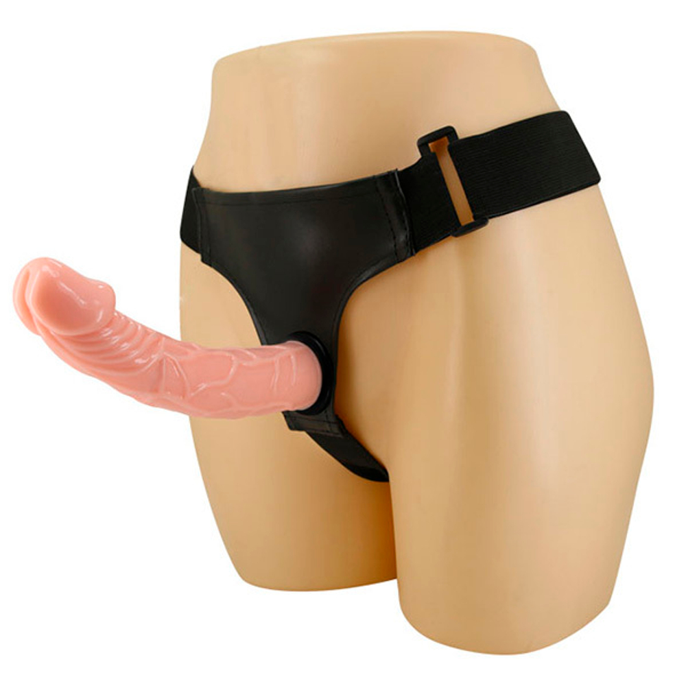 Реалистичный фаллоимитатор 19,8см с крупной головкой Baile Ultra Passionate Harness Strap On BW-022008
