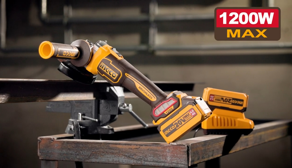 Аккумуляторная угловая шлифовальная машина (УШМ) INGCO CAGLI221253 INDUSTRIAL 20 В 125 мм