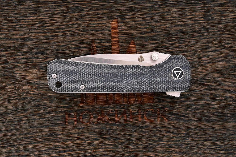 Нож складной QSP QS131-J Hawk, клинок 82мм, сталь Sandvik 14C28N, рукоять микарта