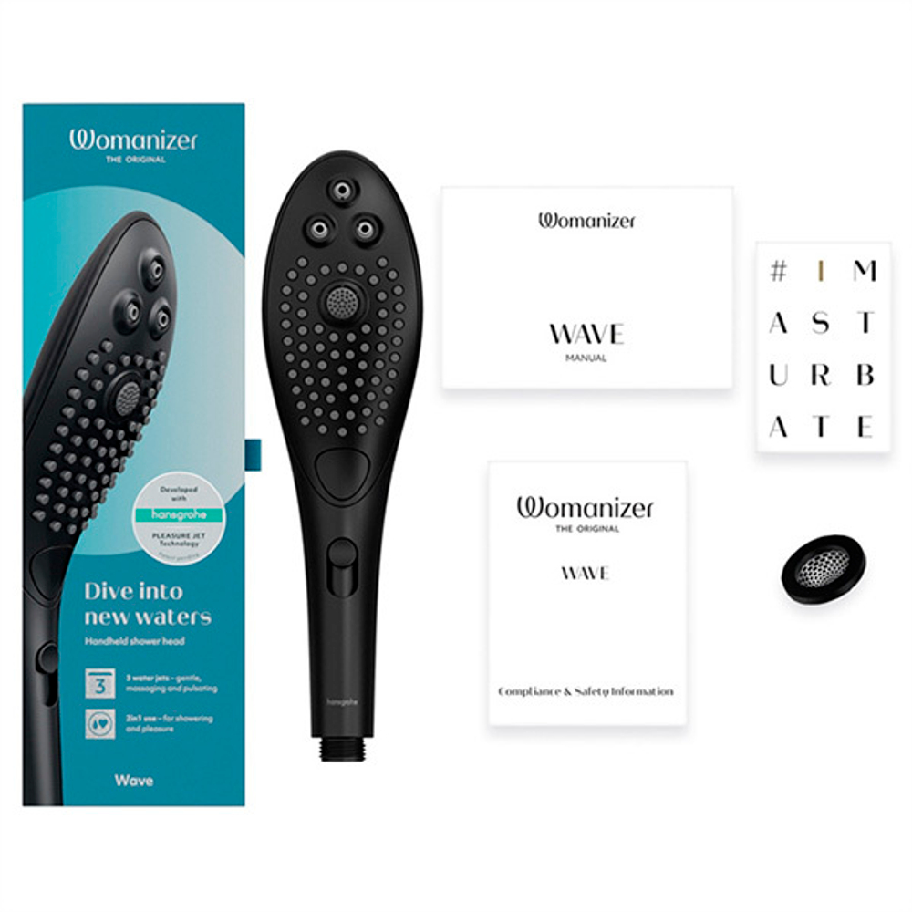 Черная насадка для душа Womanizer Wave Black WZ26808671